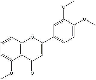 3',4'-Dimethoxy-5-methoxyflavone 结构式