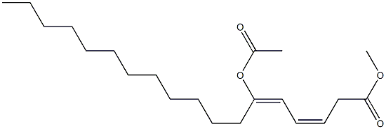 (3Z,5E)-6-アセトキシ-3,5-オクタデカジエン酸メチル 化学構造式