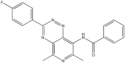 3-(4-Fluorophenyl)-5,7-dimethyl-8-(benzoylamino)pyrido[3,4-e]-1,2,4-triazine,,结构式