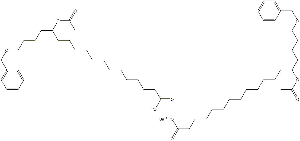 Bis(18-benzyloxy-14-acetyloxystearic acid)barium salt,,结构式