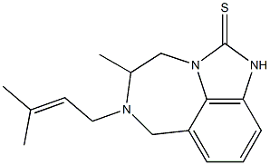 6-(3-Methyl-2-butenyl)-4,5,6,7-tetrahydro-5-methylimidazo[4,5,1-jk][1,4]benzodiazepine-2(1H)-thione 结构式