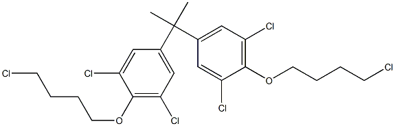 1,1'-[Isopropylidenebis(2,6-dichloro-4,1-phenyleneoxy)]bis(4-chlorobutane) Structure