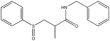 N-ベンジル-2-メチル-3-(フェニルスルフィニル)プロパンアミド 化学構造式