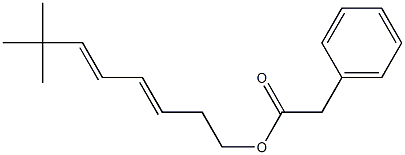 Phenylacetic acid 7,7-dimethyl-3,5-octadienyl ester Structure