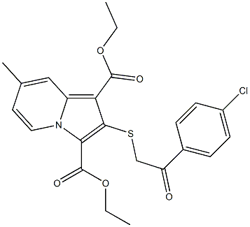 2-[2-(4-Chlorophenyl)-2-oxoethylthio]-7-methylindolizine-1,3-dicarboxylic acid diethyl ester