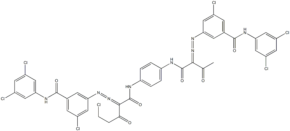 3,3'-[2-(Chloromethyl)-1,4-phenylenebis[iminocarbonyl(acetylmethylene)azo]]bis[N-(3,5-dichlorophenyl)-5-chlorobenzamide] Structure