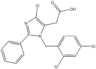2-フェニル-1-(2,4-ジクロロベンジル)-4-クロロ-1H-イミダゾール-5-酢酸 化学構造式