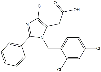 2-Phenyl-1-(2,4-dichlorobenzyl)-4-chloro-1H-imidazole-5-acetic acid,,结构式