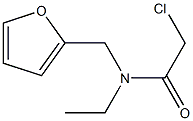 N-(2-フリルメチル)-N-(クロロアセチル)エタン-1-アミン 化学構造式