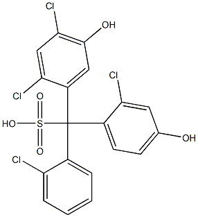 (2-Chlorophenyl)(2-chloro-4-hydroxyphenyl)(2,4-dichloro-5-hydroxyphenyl)methanesulfonic acid,,结构式