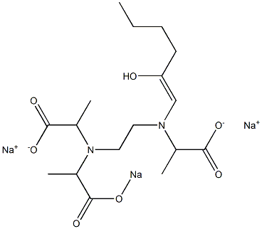 3-(2-Hydroxy-1-hexenyl)-6-(1-sodiooxycarbonylethyl)-2,7-dimethyl-3,6-diazaoctanedioic acid disodium salt 结构式