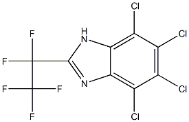 2-(Pentafluoroethyl)-4,5,6,7-tetrachloro-1H-benzimidazole,,结构式