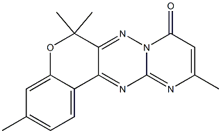 3,6,6,10-Tetramethyl-6H,8H-7,7a,11,12-tetraaza-5-oxabenzo[a]anthracen-8-one Structure