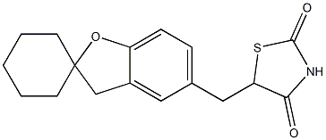 5-[Spiro[benzofuran-2(3H),1'-cyclohexan]-5-ylmethyl]thiazolidine-2,4-dione Struktur