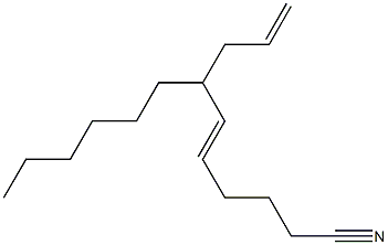 (5E)-7-ヘキシル-5,9-デカジエンニトリル 化学構造式