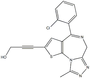 4-(2-Chlorophenyl)-2-(3-hydroxy-1-propynyl)-9-methyl-6H-thieno[3,2-f][1,2,4]triazolo[4,3-a][1,4]diazepine