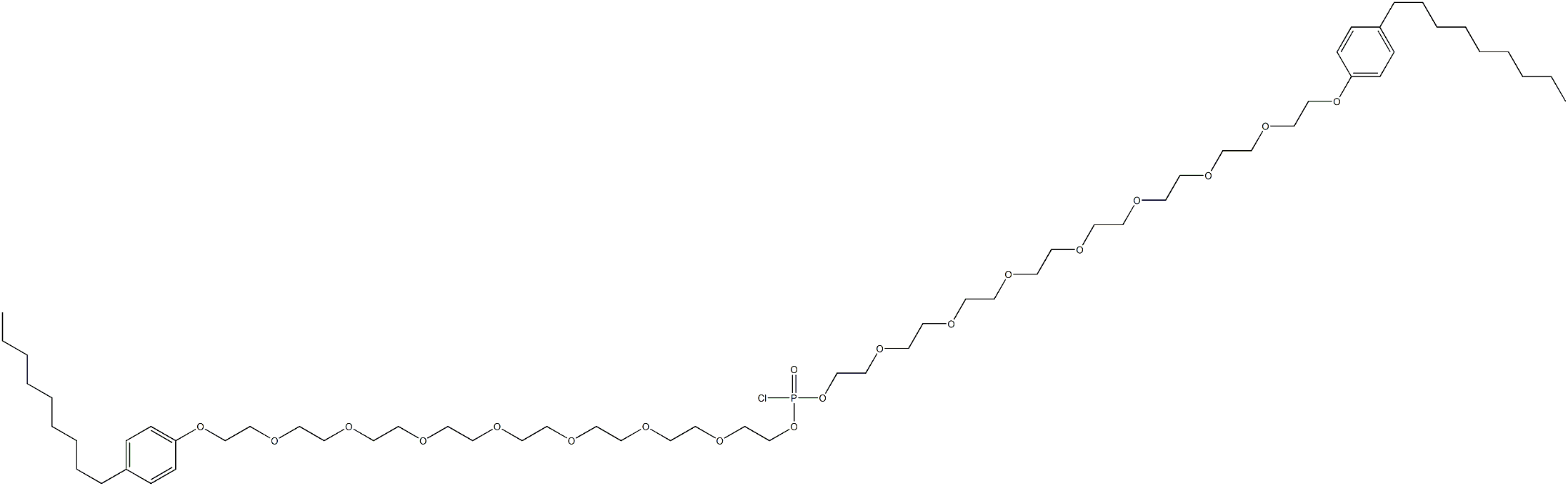 クロロホスホン酸=ビス[24-(p-ノニルフェニル)-3,6,9,12,15,18,21,24-オクタオキサテトラコサン-1-イル] 化学構造式