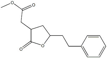 5-Phenethyltetrahydro-2-oxofuran-3-acetic acid methyl ester 结构式