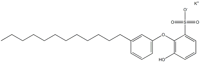 6-Hydroxy-3'-dodecyl[oxybisbenzene]-2-sulfonic acid potassium salt 结构式