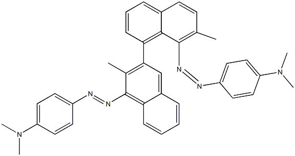 4,4'-Bis(4-dimethylaminophenylazo)-3,3'-dimethyl-2,5'-binaphthalene 结构式