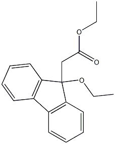 (9-Ethoxy-9H-fluoren-9-yl)acetic acid ethyl ester Structure