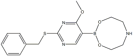 2-(2-Benzylthio-4-methoxy-5-pyrimidinyl)tetrahydro-6H-1,3,6,2-dioxazaborocine,,结构式