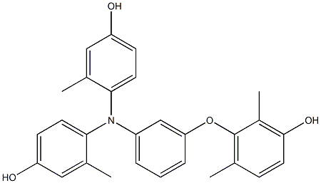 N,N-Bis(4-hydroxy-2-methylphenyl)-3-(3-hydroxy-2,6-dimethylphenoxy)benzenamine,,结构式