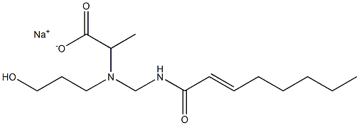 2-[N-(3-ヒドロキシプロピル)-N-(2-オクテノイルアミノメチル)アミノ]プロピオン酸ナトリウム 化学構造式