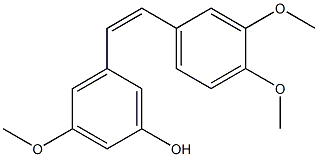 (Z)-3,4,5'-トリメトキシスチルベン-3'-オール 化学構造式