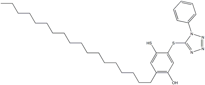 2-(1-Phenyl-1H-tetrazol-5-yl)thio-5-octadecylthiohydroquinone Struktur