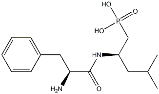 [(R)-4-メチル-2-(L-フェニルアラニルアミノ)ペンチル]ホスホン酸 化学構造式