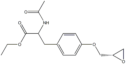 (S)-2-アセチルアミノ-3-[4-(オキシラン-2-イルメトキシ)フェニル]プロピオン酸エチル 化学構造式