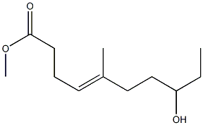 8-Hydroxy-5-methyl-4-decenoic acid methyl ester 结构式