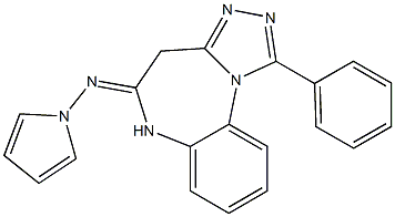 1-Phenyl-5-pyrrolizino-4H-[1,2,4]triazolo[4,3-a][1,5]benzodiazepine Struktur