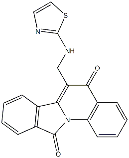 6-[[(Thiazol-2-yl)amino]methyl]isoindolo[2,1-a]quinoline-5,11(5H)-dione Structure