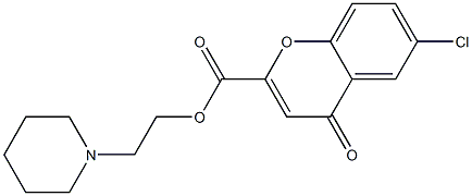 6-Chloro-4-oxo-4H-1-benzopyran-2-carboxylic acid [2-(piperidin-1-yl)ethyl] ester Structure