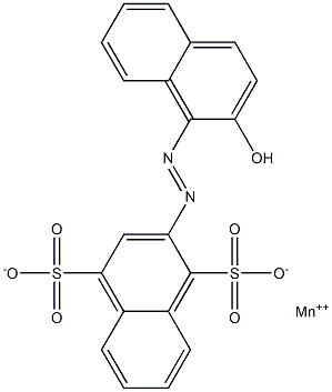 2-[(2-Hydroxy-1-naphtyl)azo]-1,4-naphthalenedisulfonic acid manganese(II) salt Structure