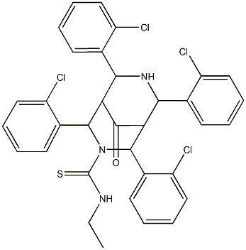 N-エチル-9-オキソ-2,4,6,8-テトラキス(o-クロロフェニル)-3,7-ジアザビシクロ[3.3.1]ノナン-3-カルボチオアミド 化学構造式