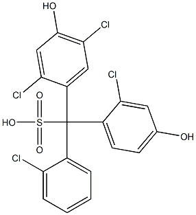 (2-Chlorophenyl)(2-chloro-4-hydroxyphenyl)(2,5-dichloro-4-hydroxyphenyl)methanesulfonic acid Structure