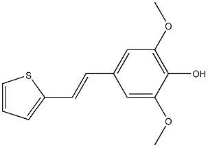 4-[(E)-2-(2-チエニル)エテニル]-2,6-ジメトキシフェノール 化学構造式