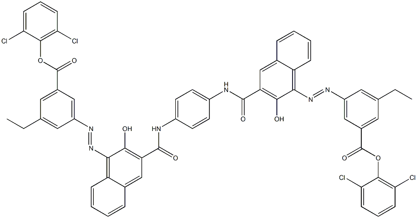 1,4-Bis[1-[[3-ethyl-5-(2,6-dichlorophenoxycarbonyl)phenyl]azo]-2-hydroxy-3-naphthoylamino]benzene