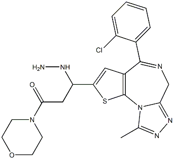 4-(2-Chlorophenyl)-2-(1-hydrazino-3-morpholino-3-oxopropyl)-9-methyl-6H-thieno[3,2-f][1,2,4]triazolo[4,3-a][1,4]diazepine Structure