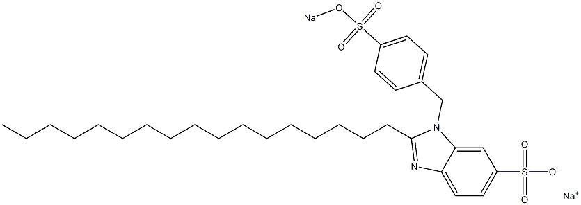 1-[4-(Sodiooxysulfonyl)benzyl]-2-heptadecyl-1H-benzimidazole-6-sulfonic acid sodium salt,,结构式