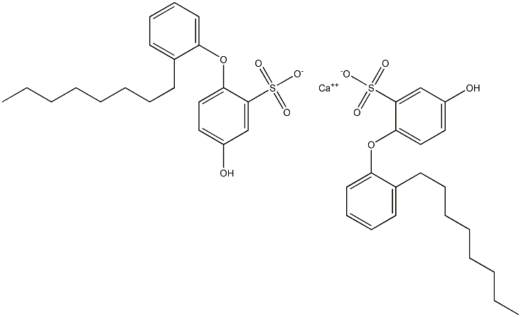 Bis(4-hydroxy-2'-octyl[oxybisbenzene]-2-sulfonic acid)calcium salt 结构式