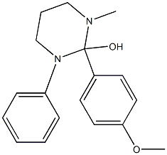ヘキサヒドロ-1-メチル-2-(4-メトキシフェニル)-3-フェニルピリミジン-2-オール 化学構造式