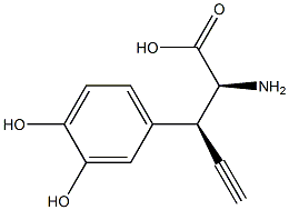 (2S,3R)-2-Amino-3-(3,4-dihydroxyphenyl)-4-pentynoic acid Struktur