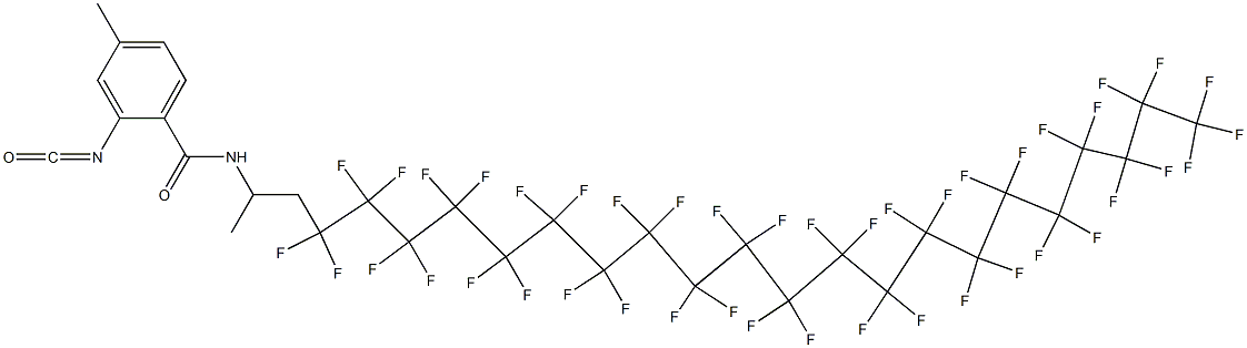 2-Isocyanato-4-methyl-N-[2-(tritetracontafluorohenicosyl)-1-methylethyl]benzamide Struktur