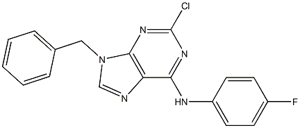 9-Benzyl-2-chloro-6-(4-fluorophenylamino)-9H-purine Structure