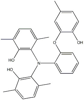 N,N-Bis(6-hydroxy-2,5-dimethylphenyl)-2-(2-hydroxy-5-methylphenoxy)benzenamine,,结构式