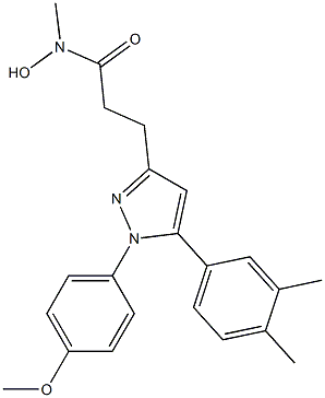 3-[1-(4-メトキシフェニル)-5-(3,4-ジメチルフェニル)-1H-ピラゾール-3-イル]-N-ヒドロキシ-N-メチルプロパンアミド 化学構造式